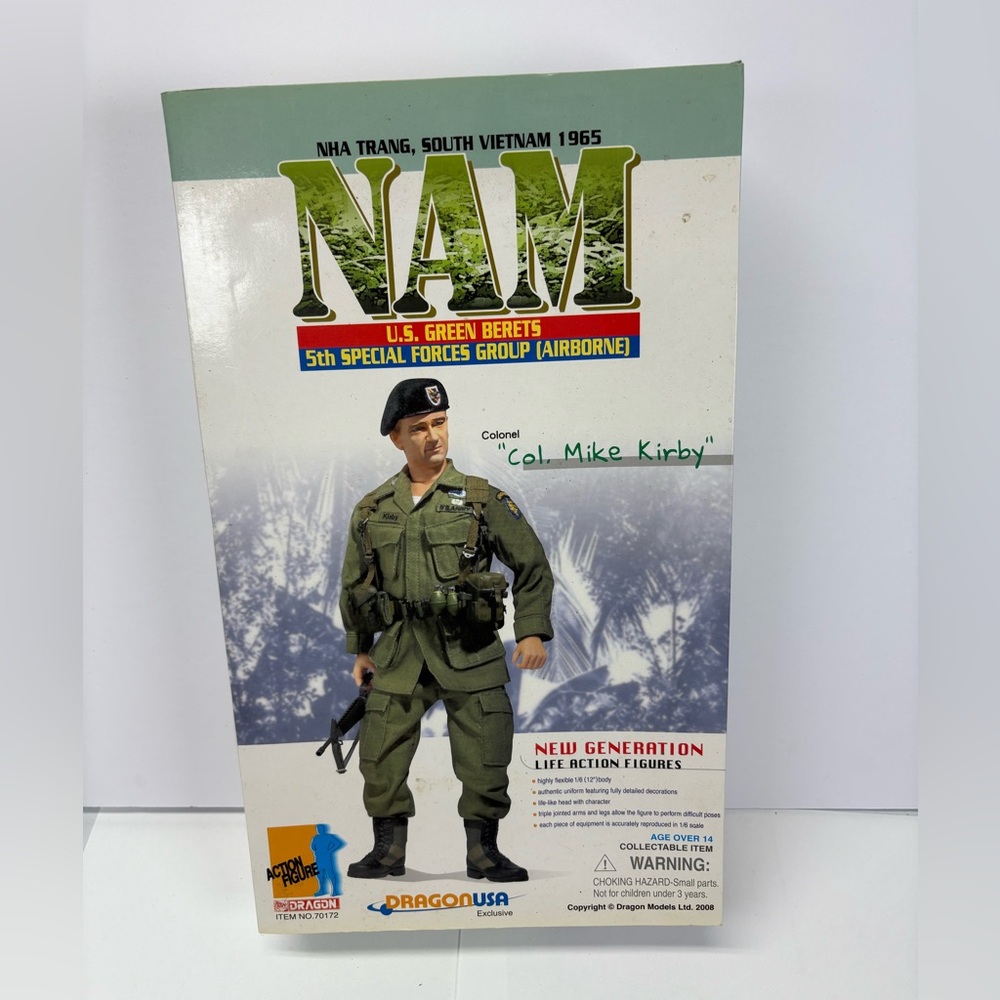 NEW-Dragon Action Figure 1:6 Scale Nam Is Green Beret Col Mike Kirby Vintage